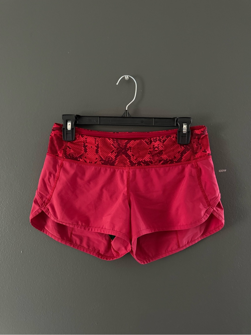 Red Lululemon mini shorts